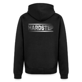 Hardstep Drum n Bass DNB Junglist Drum and Bass - Unisex Premium Bio Zip Hoodie - Schwarz - Hinten - Nico (187cm)