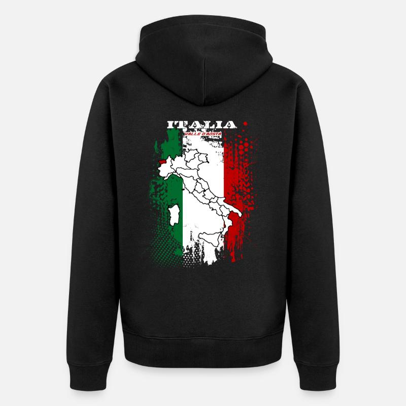 Valle d Aosta - Unisex Premium Bio Zip Hoodie - Schwarz