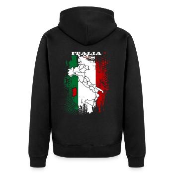 Sardegna - Unisex Premium Bio Zip Hoodie - Schwarz - Hinten - Nico (187cm)