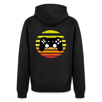Jeux rétro - Veste à capuche bio Premium Unisexe - noir - Dos - Nico (187cm)