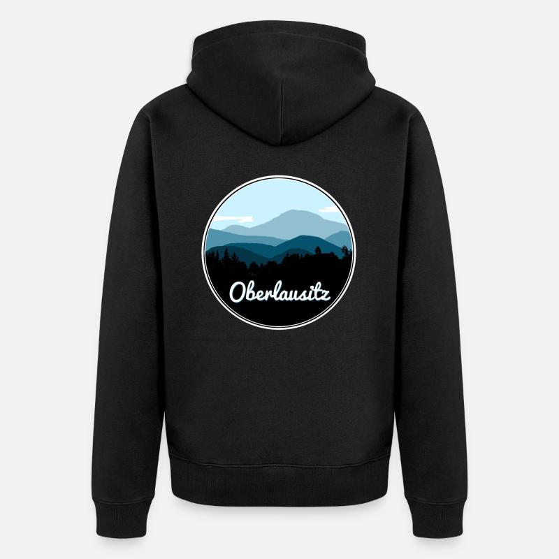 Oberlausitz - Unisex Premium Bio Zip Hoodie - Schwarz