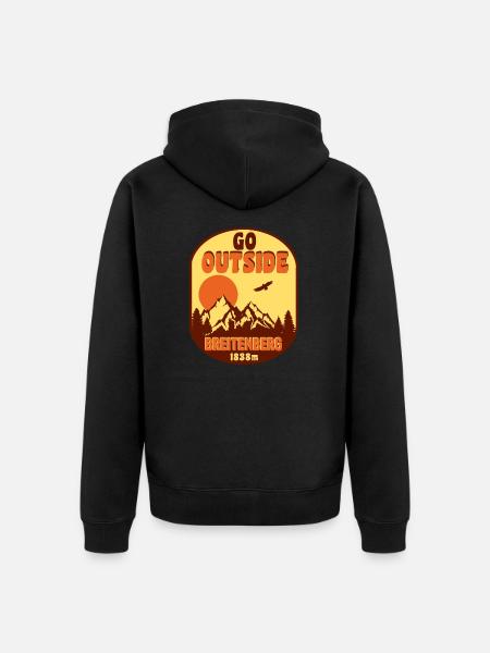 berge mit bäumen breitenberg - Unisex Premium Bio Zip Hoodie - Schwarz
