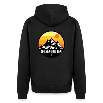Rosengarten - Unisex Premium Bio Zip Hoodie - Schwarz - Hinten - Nico (187cm)