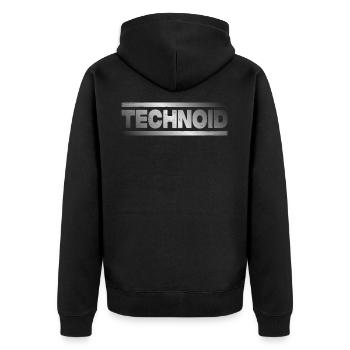 Technoid Drum n Bass DNB Junglist Drum and Bass - Unisex Premium Bio Zip Hoodie - Schwarz - Hinten - Nico (187cm)