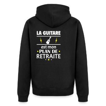 Guitare plan de retraite, fête des pères, retraite - Veste à capuche bio Premium Unisexe - noir - Dos - Nico (187cm)