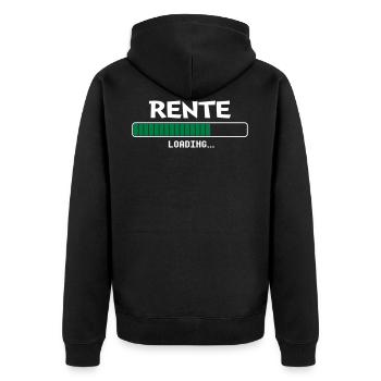 Rente loading Ladebalken - Unisex Premium Bio Zip Hoodie - Schwarz - Hinten - Nico (187cm)