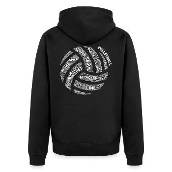 Volleyball - Unisex Premium Bio Zip Hoodie - Schwarz - Hinten - Nico (187cm)