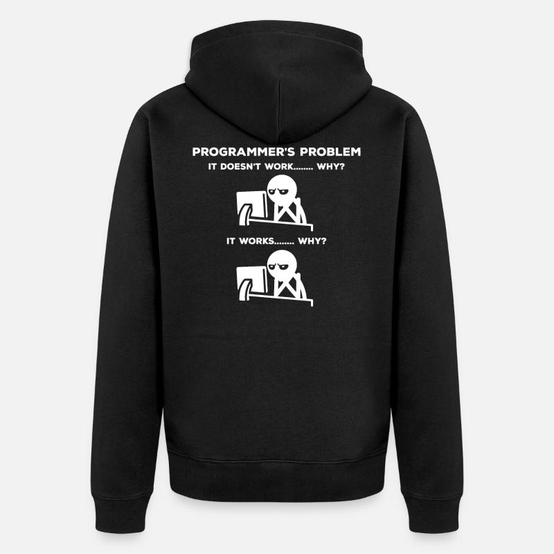 Problèmes d’informaticien - Veste à capuche bio Premium Unisexe - noir