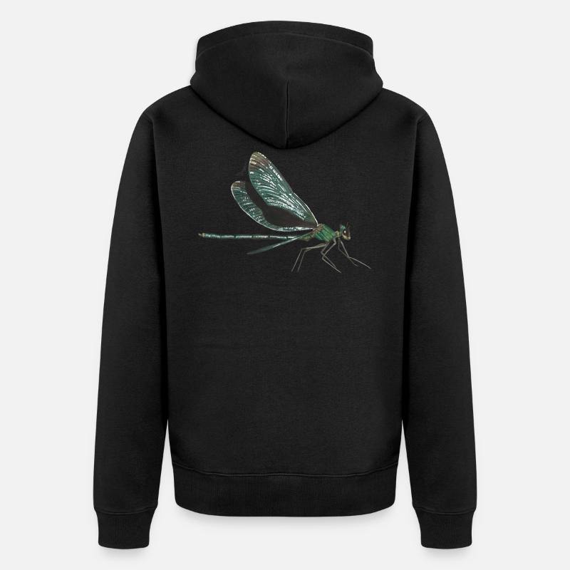 Libelle dragonfly - Unisex Premium Bio Zip Hoodie - Schwarz