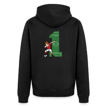 Numéro 1 du football 1er anniversaire 1 an de retour - Veste à capuche bio Premium Unisexe - noir - Dos - Nico (187cm)