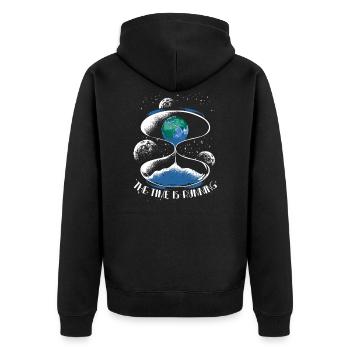 Erde Klimawandel Nachhaltig Umwelt Geschenk - Unisex Premium Bio Zip Hoodie - Schwarz - Hinten - Nico (187cm)