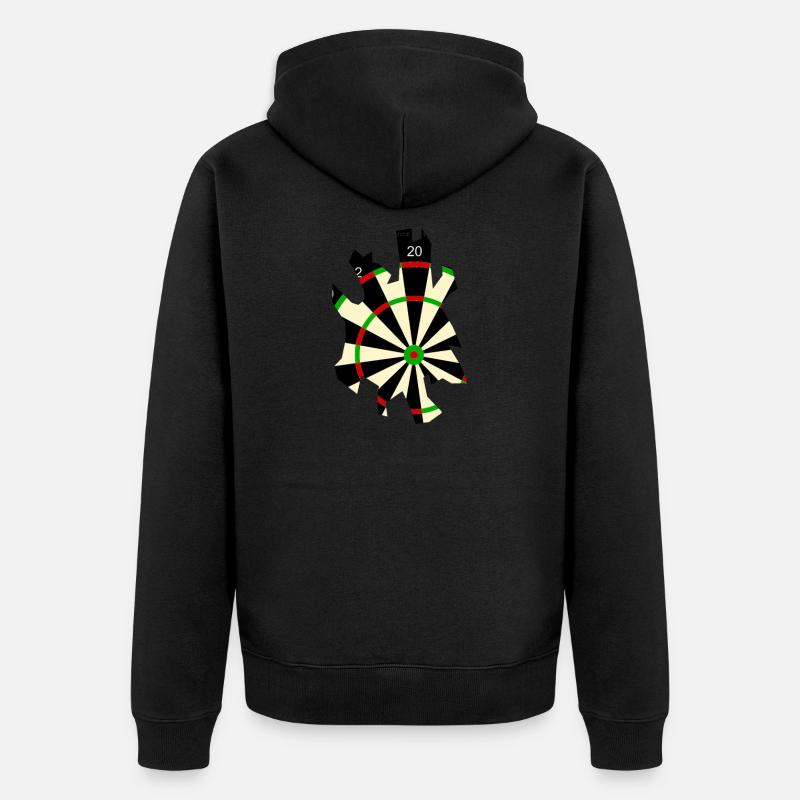Dartscheibe - Unisex Premium Bio Zip Hoodie - Schwarz