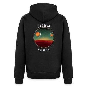 Mars Outer Space Space - Unisex Premium Organic Zip Hoodie - black - Back - Nico (187cm)