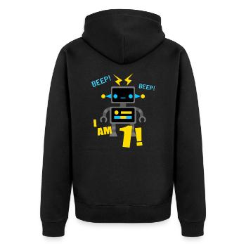 Robot 1 an anniversaire garçons cadeau - Veste à capuche bio Premium Unisexe - noir - Dos - Nico (187cm)