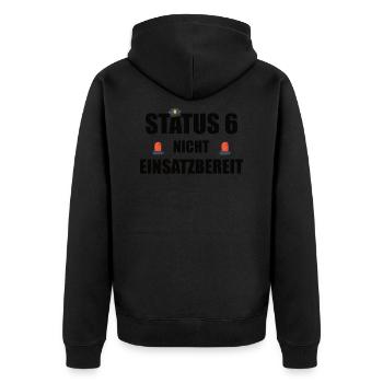 Polizist Status 6 Lustiges Geschenk - Unisex Premium Bio Zip Hoodie - Schwarz - Hinten - Nico (187cm)