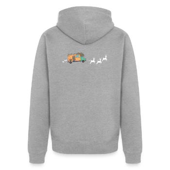 Camper de Noël Van Life Reindeer - Veste à capuche bio Premium Unisexe - gris chiné - Dos - Nico (187cm)