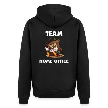 Chouette bureau à domicile bureau humour - Veste à capuche bio Premium Unisexe - noir - Dos - Nico (187cm)
