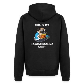 Home Schooling Chien - Veste à capuche bio Premium Unisexe - noir - Dos - Nico (187cm)