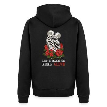 Couple Skeleton Valentine's Day Love - Unisex Premium Organic Zip Hoodie - black - Back - Nico (187cm)