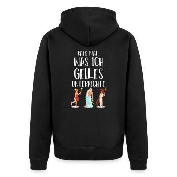 Lateinlehrer Latein Unterricht Römische Götter - Unisex Premium Bio Zip Hoodie - Schwarz - Hinten - Nico (187cm)