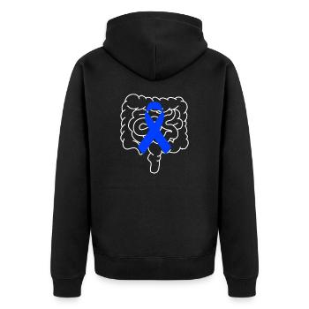 Cancer du côlon côlon Cancer Cancer Bleu - Veste à capuche bio Premium Unisexe - noir - Dos - Nico (187cm)