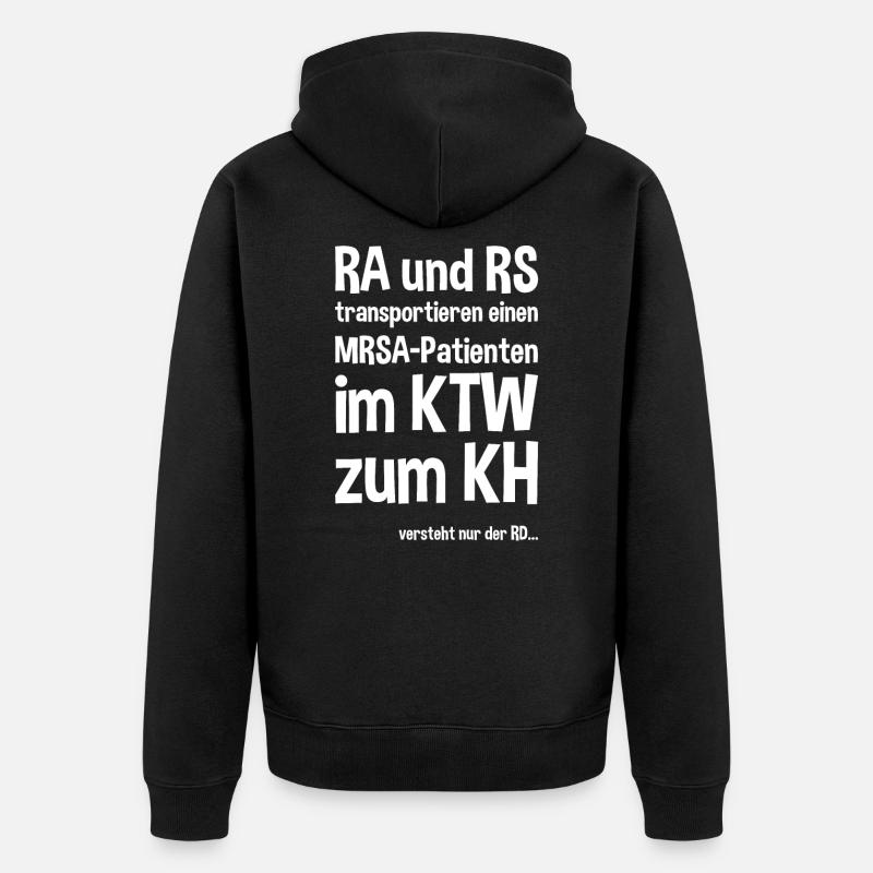 Rettungsassistent Rettungssanitäter Spruch - Unisex Premium Bio Zip Hoodie - Schwarz