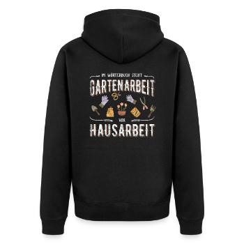 Gartenarbeit Wörterbuch Garten Gärtner - Unisex Premium Bio Zip Hoodie - Schwarz - Hinten - Nico (187cm)