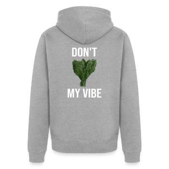 Grünkohl Don't Kale My Vibe Kohltour - Unisex Premium Bio Zip Hoodie - Grau meliert - Hinten - Nico (187cm)