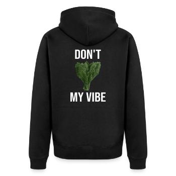 Grünkohl Don't Kale My Vibe Kohltour - Unisex Premium Bio Zip Hoodie - Schwarz - Hinten - Nico (187cm)