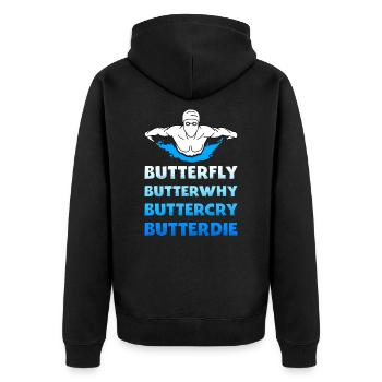Papillon natation Natation Sport - Veste à capuche bio Premium Unisexe - noir - Dos - Nico (187cm)