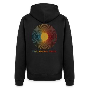 Collectionneur de disques vinyle Matter Records - Veste à capuche bio Premium Unisexe - noir - Dos - Nico (187cm)