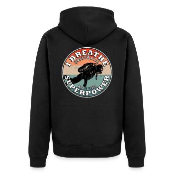 Diver Evolution Underwater Scuba Scuba Scuba - Unisex Premium Organic Zip Hoodie - black - Back - Nico (187cm)