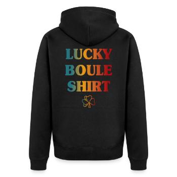 Boules de boules rétro - Veste à capuche bio Premium Unisexe - noir - Dos - Nico (187cm)