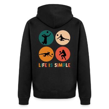 Beach Volleyball Volleyball Team Players - Unisex Premium Organic Zip Hoodie - black - Back - Nico (187cm)