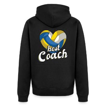 Beach volley de beach volley coach coach de volley-ball - Veste à capuche bio Premium Unisexe - noir - Dos - Nico (187cm)