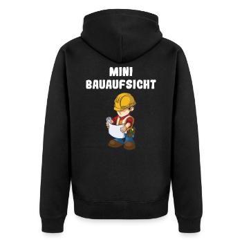 Jungen Bauaufsicht Nachwuchs Baustelle Bauarbeiter - Unisex Premium Bio Zip Hoodie - Schwarz - Hinten - Nico (187cm)