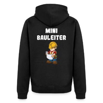 Nachwuchs Bauleiter Baustelle Bauarbeiter Jungen - Unisex Premium Bio Zip Hoodie - Schwarz - Hinten - Nico (187cm)