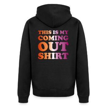 Lesbienne sortant du placard LGBTQ Lesbienne LGBT - Veste à capuche bio Premium Unisexe - noir - Dos - Nico (187cm)
