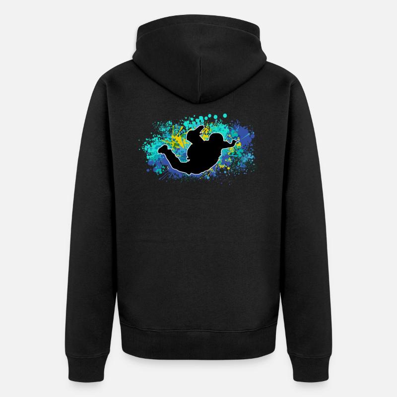 Fallschirmspringer Fallschirmsprung Skydive - Unisex Premium Bio Zip Hoodie - Schwarz