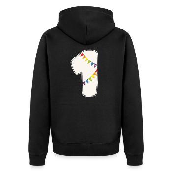 1 anniversaire 1 année nombre 1 fille arc-en-ciel - Veste à capuche bio Premium Unisexe - noir - Dos - Nico (187cm)