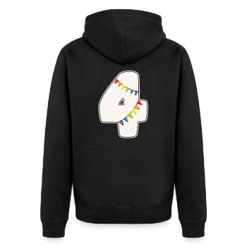 4 Birthday 4 years Number 4 Girls Rainbow - Unisex Premium Organic Zip Hoodie - black - Back - Nico (187cm)