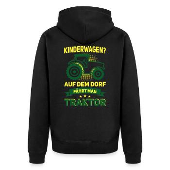 Landwirtschaft Nachwuchs Landwirt Kinder Traktor - Unisex Premium Bio Zip Hoodie - Schwarz - Hinten - Nico (187cm)