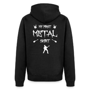 My First Metal Shirt Electric Guitar Kids Rock - Unisex Premium Organic Zip Hoodie - black - Back - Nico (187cm)