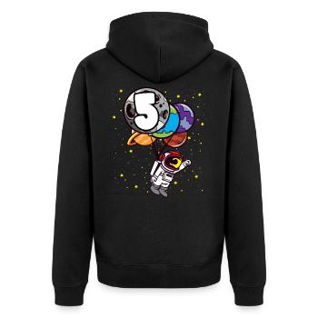 5 Birthday Astronaut 5 Years Space Planets - Unisex Premium Organic Zip Hoodie - black - Back - Nico (187cm)