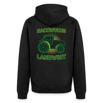Landwirtschaft Nachwuchs Landwirt Kinder Traktor - Unisex Premium Bio Zip Hoodie - Schwarz - Hinten - Nico (187cm)