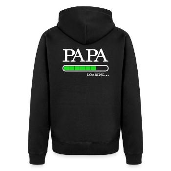 Papa Loading Grossesse Annoncer bébé naissance - Veste à capuche bio Premium Unisexe - noir - Dos - Nico (187cm)