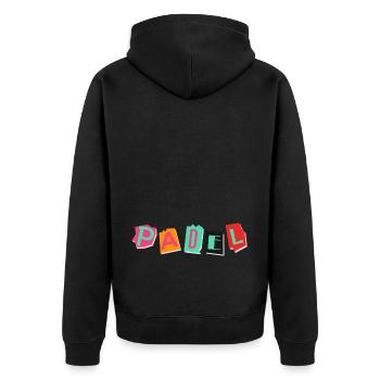 Cadeau idéal pour amoureux de Padel - Veste à capuche bio Premium Unisexe - noir - Dos - Nico (187cm)
