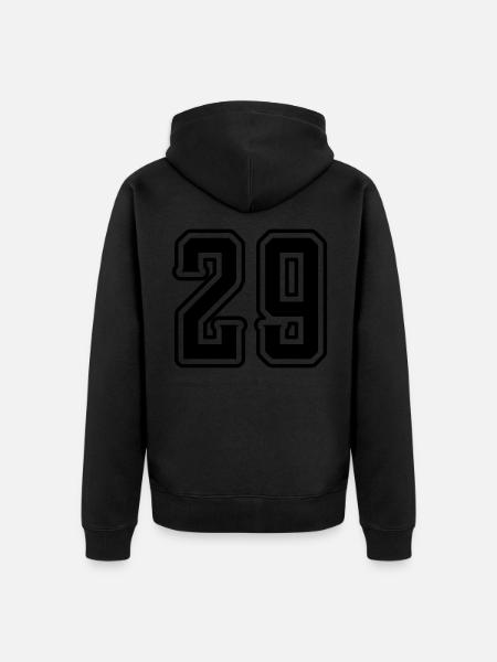 29 Zahl symbol - Unisex Premium Bio Zip Hoodie - Schwarz