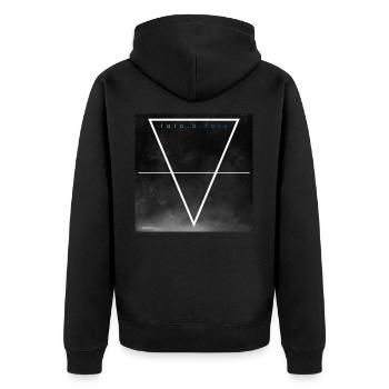Natur. - Unisex Premium Bio Zip Hoodie - Schwarz - Hinten - Nico (187cm)