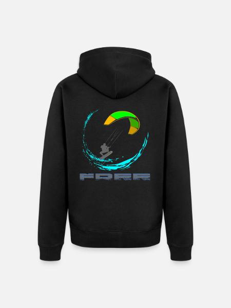 Kitesurfing - Unisex Premium Organic Zip Hoodie - black